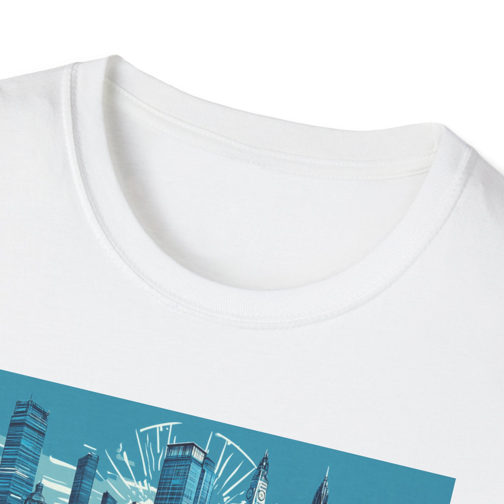 Manchester skyline T-Shirt | Cityscape graphic tee, England travel souvenir