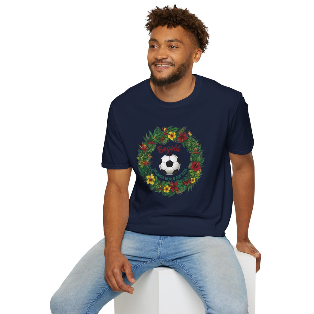 Bogotá Soccer Wreath T-Shirt — World Cup Football Holiday Tee