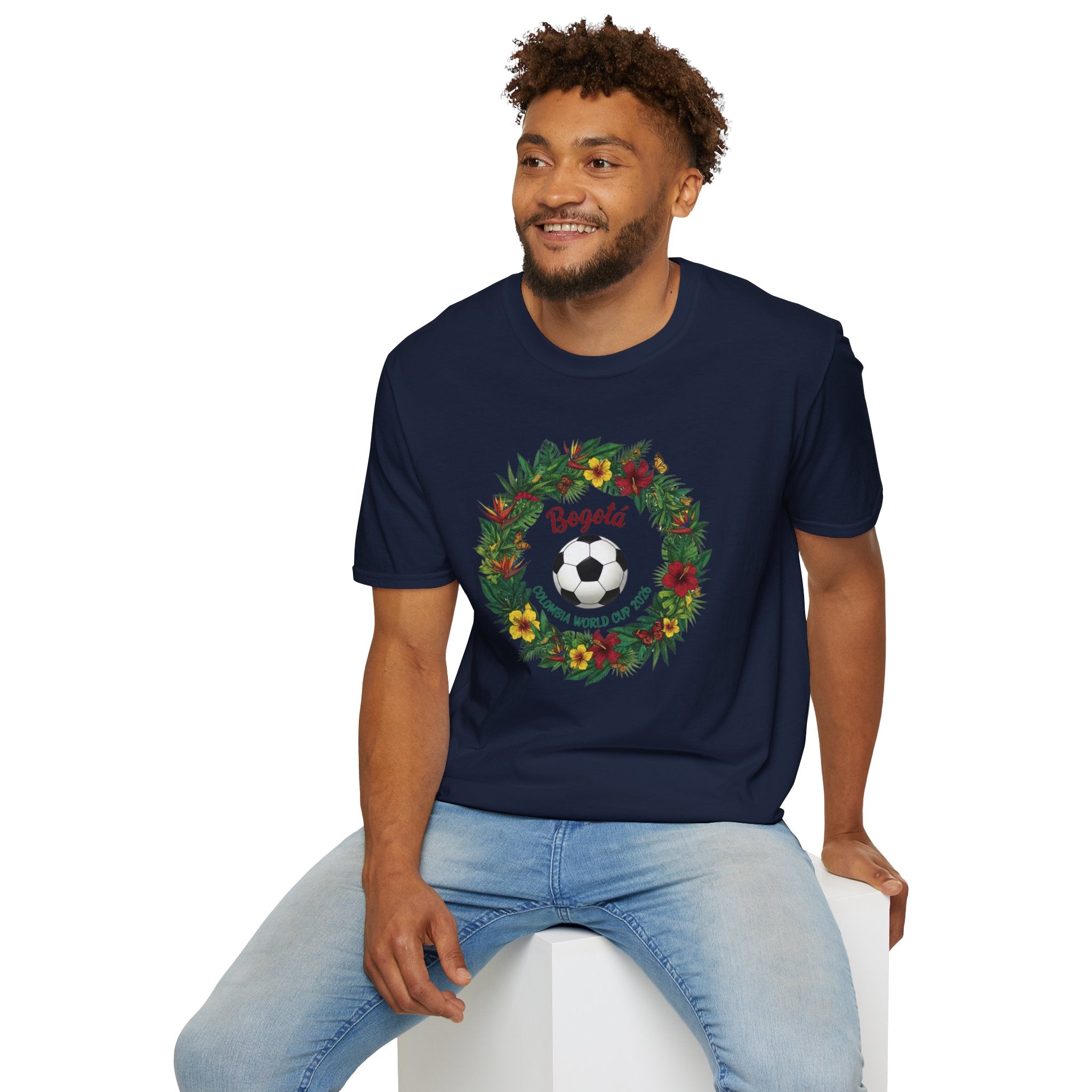 Bogotá Soccer Wreath T-Shirt — World Cup Football Holiday Tee