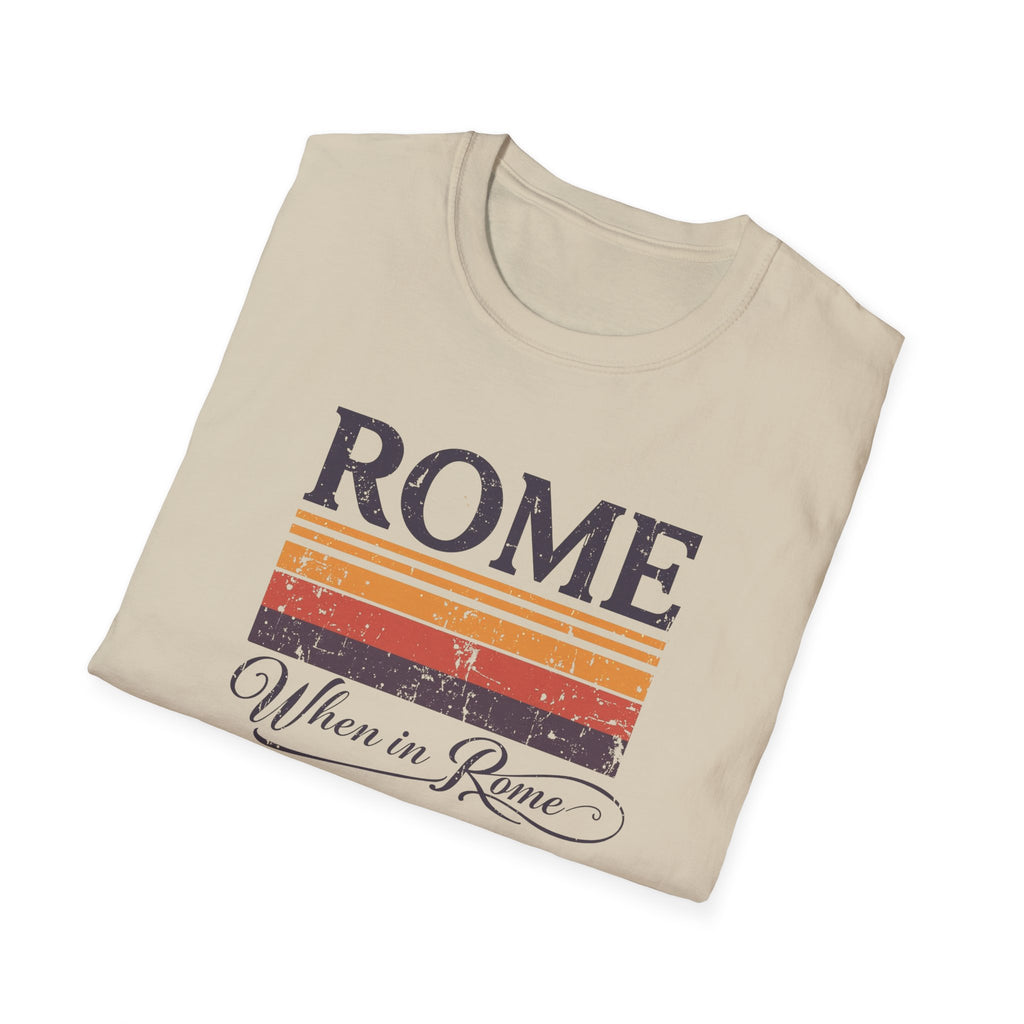 Rome Vintage Stripes T-Shirt — "When in Rome" Travel Tee