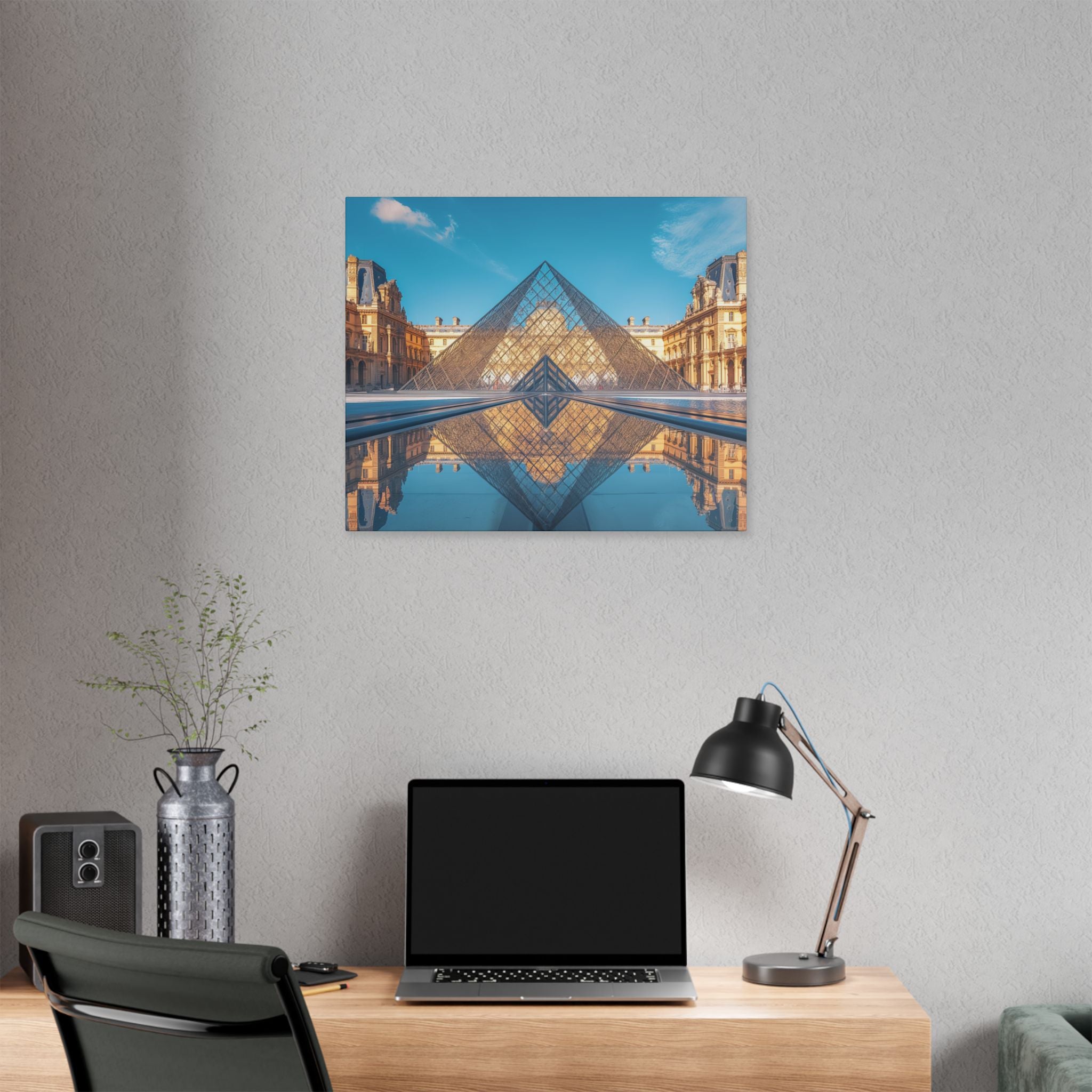 Louvre Glass Pyramid Canvas Print — Paris Travel Wall Art