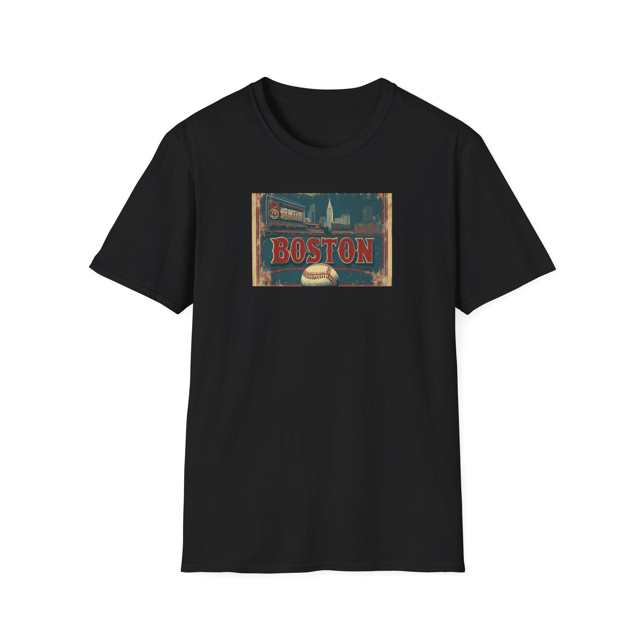 Boston Vintage Baseball T-Shirt | City Skyline, Retro Sports Design