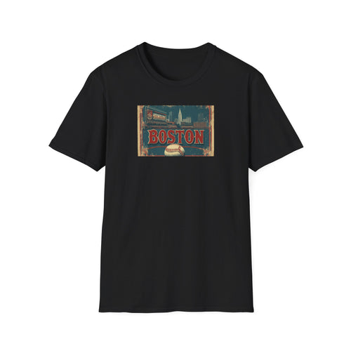 Boston Vintage Baseball T-Shirt | City Skyline, Retro Sports Design