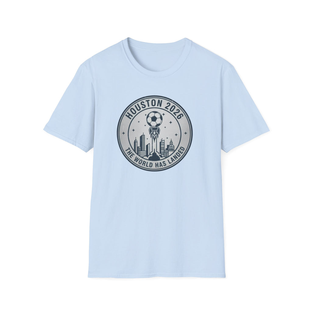 Houston 2026 Soccer Tee — "The World Has Landed" City Crest
