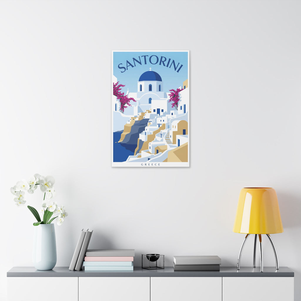 Santorini Greece Canvas Print — Blue Dome Travel Wall Art