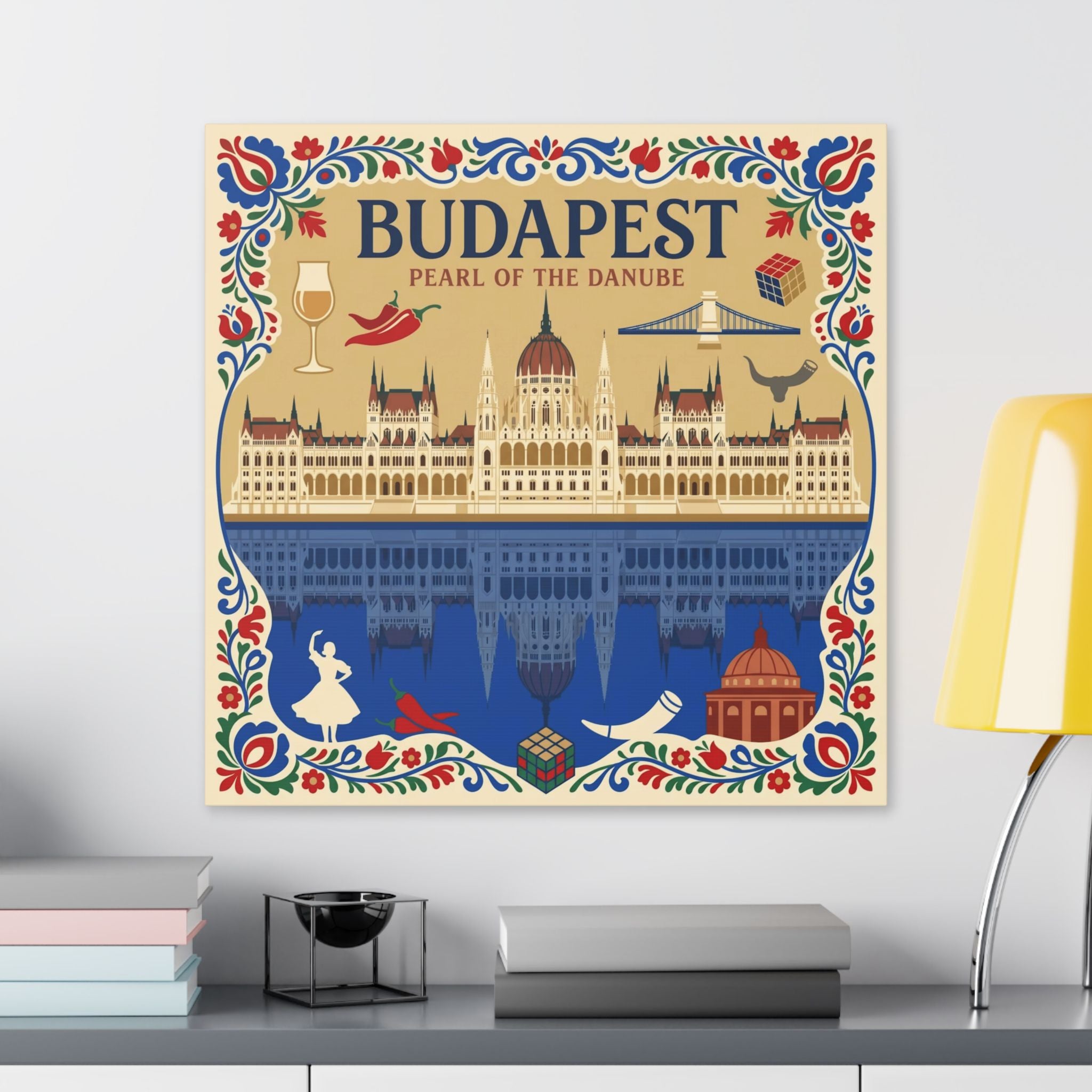 Budapest Pearl of the Danube Stretched Canvas Wall Art