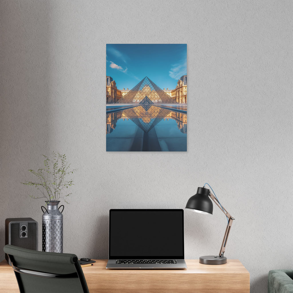 Louvre Glass Pyramid Canvas Print — Paris Travel Wall Art