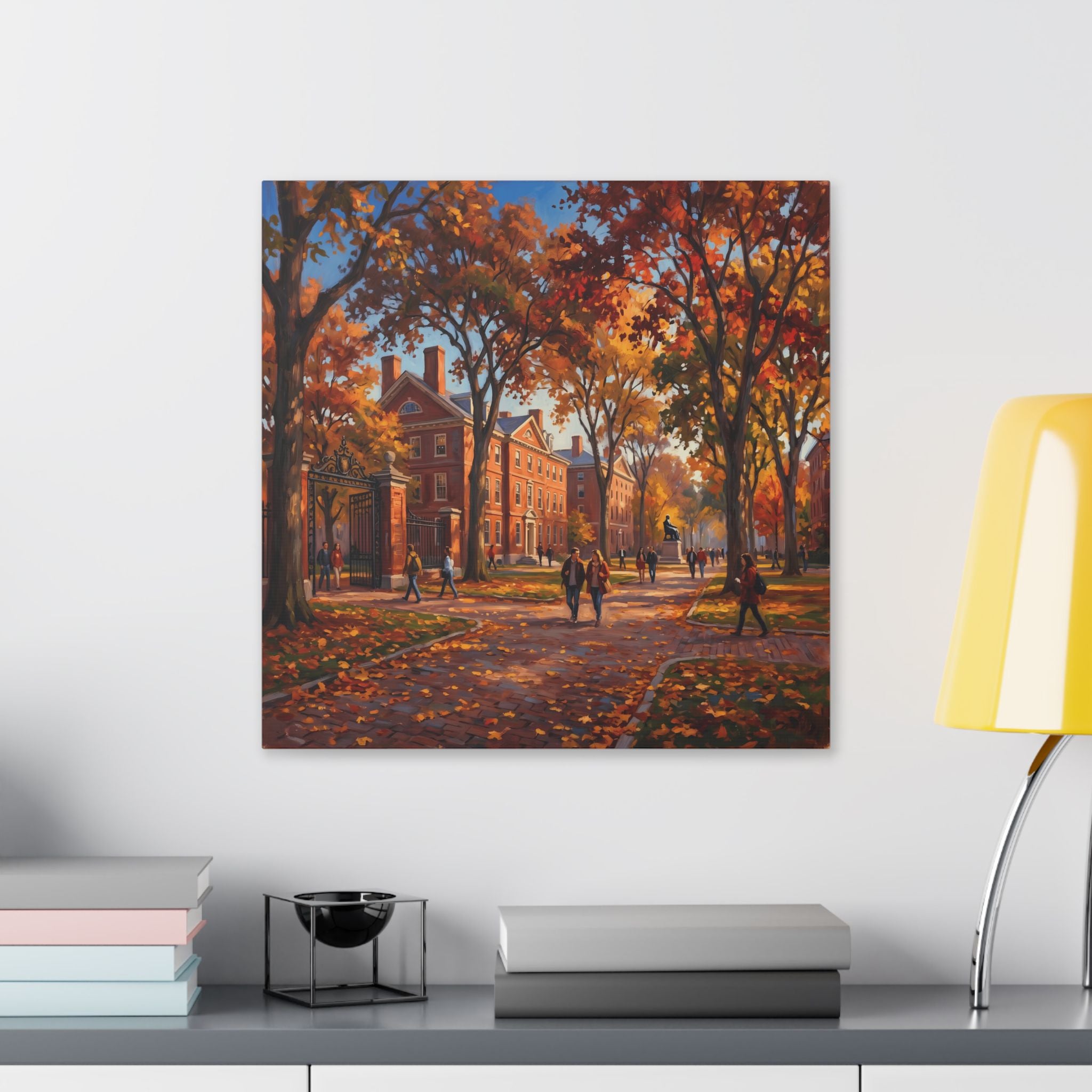 Harvard University Yard - Autumn Campus Oil Painting Canvas