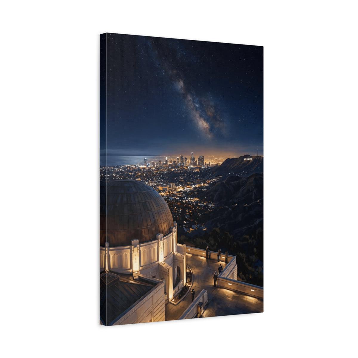 Canvas Wall Art — Griffith Observatory Night Skyline with Milky Way - Los Angeles
