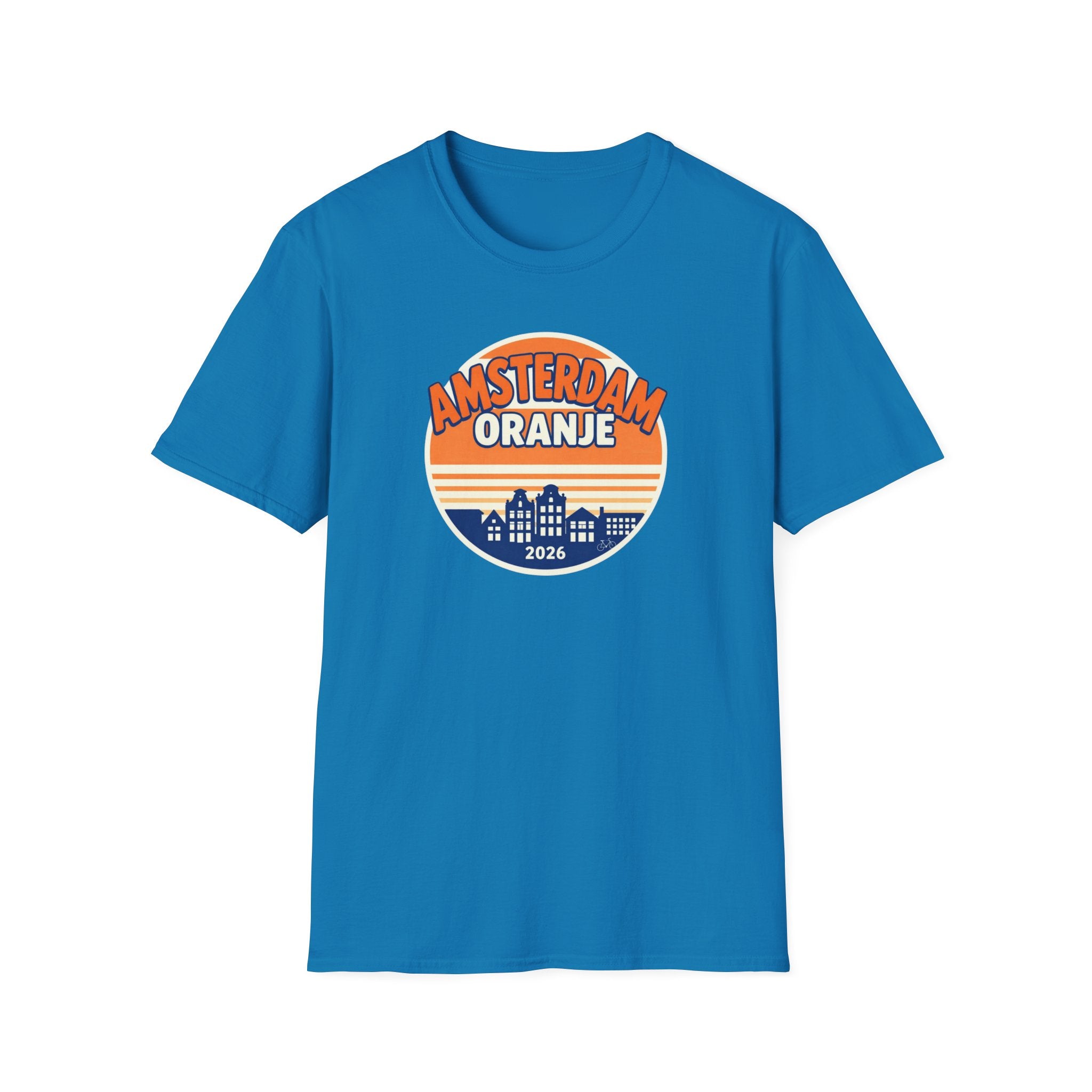 Amsterdam Oranje Vintage Skyline T-Shirt — 2026 Dutch Pride Tee
