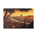 Sunset Over Rome Canvas Wall Art — Classic Stretched Canvas Landscape Print