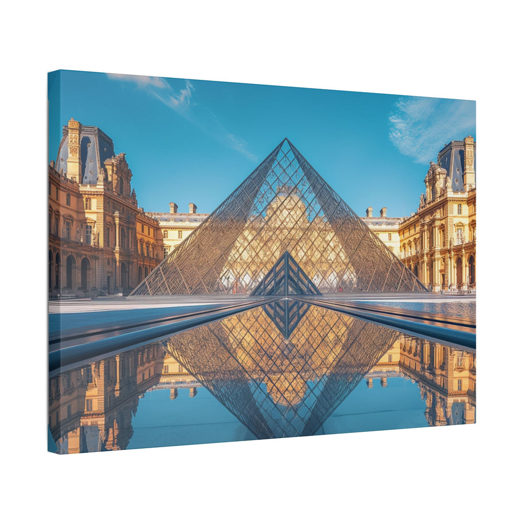 Louvre Glass Pyramid Canvas Print — Paris Travel Wall Art