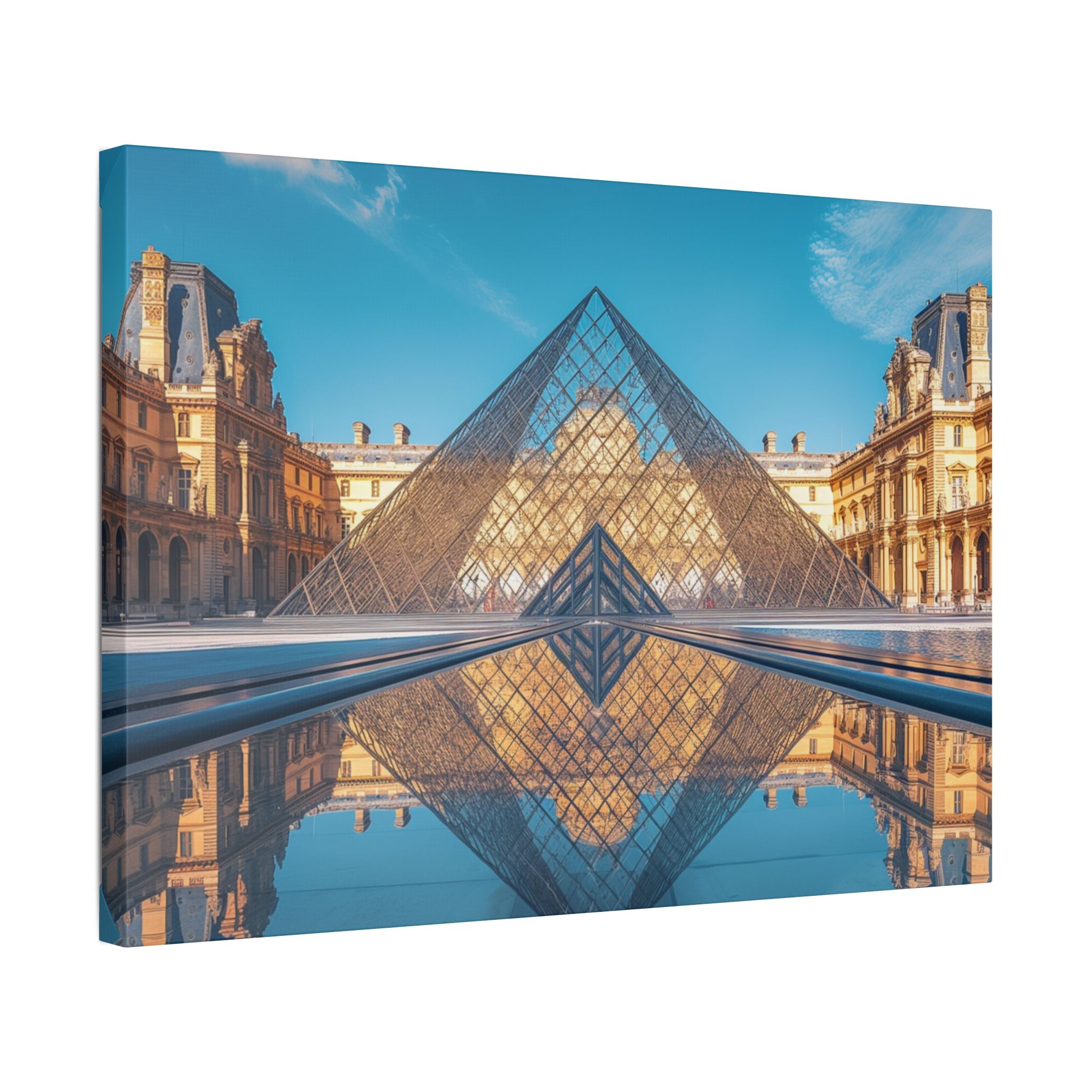 Louvre Glass Pyramid Canvas Print — Paris Travel Wall Art