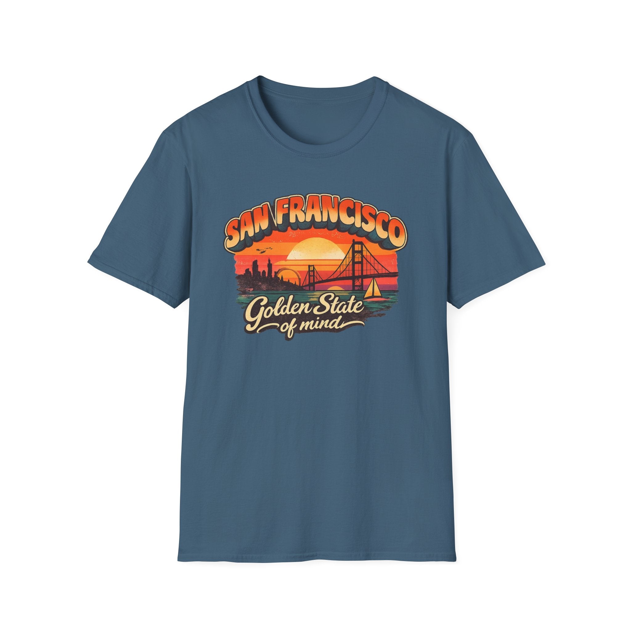 San Francisco Golden State T-Shirt — 'Golden State of Mind' Retro Sunset Tee