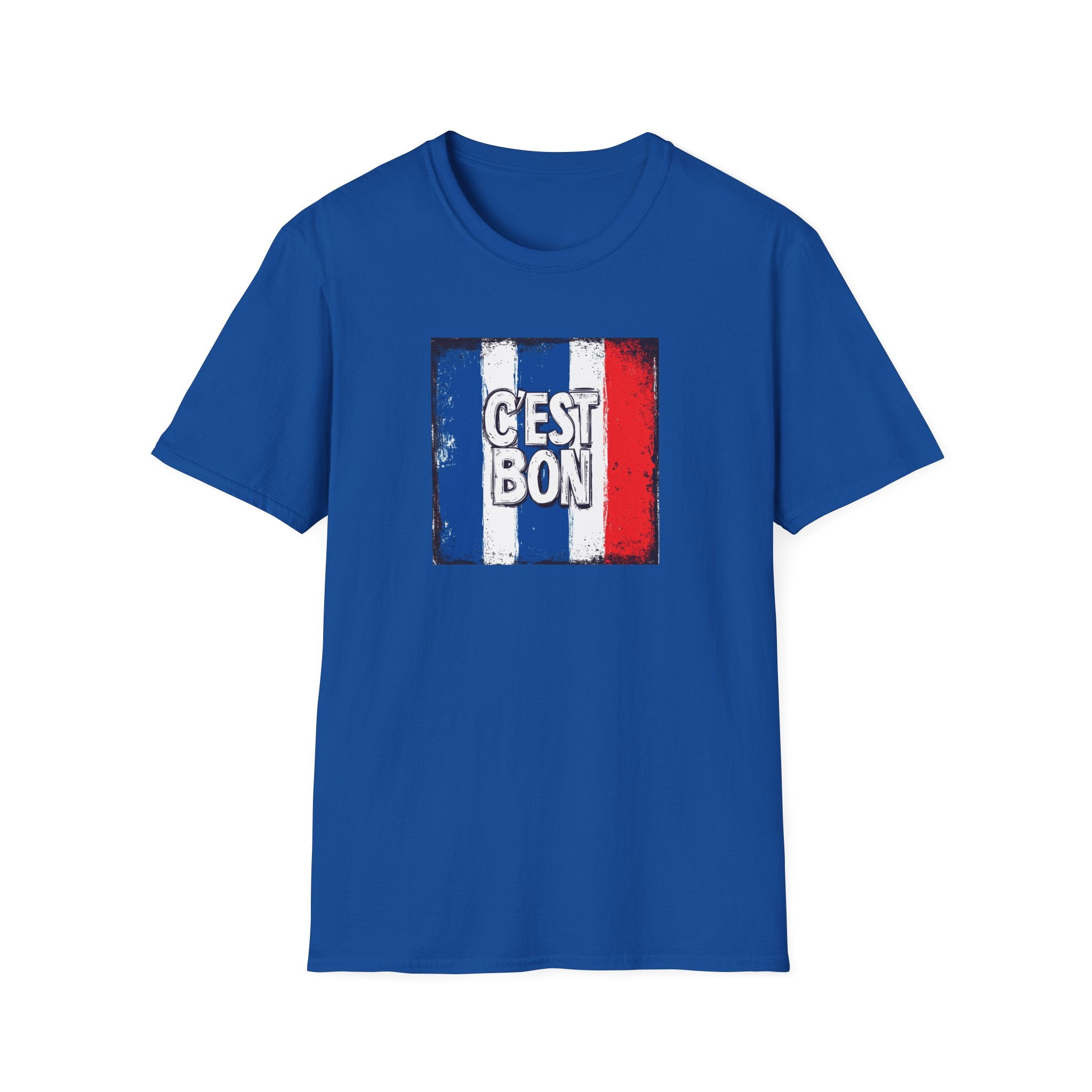 Cest Bon T-Shirt | French Flag Graphic, Vintage Tricolor Design