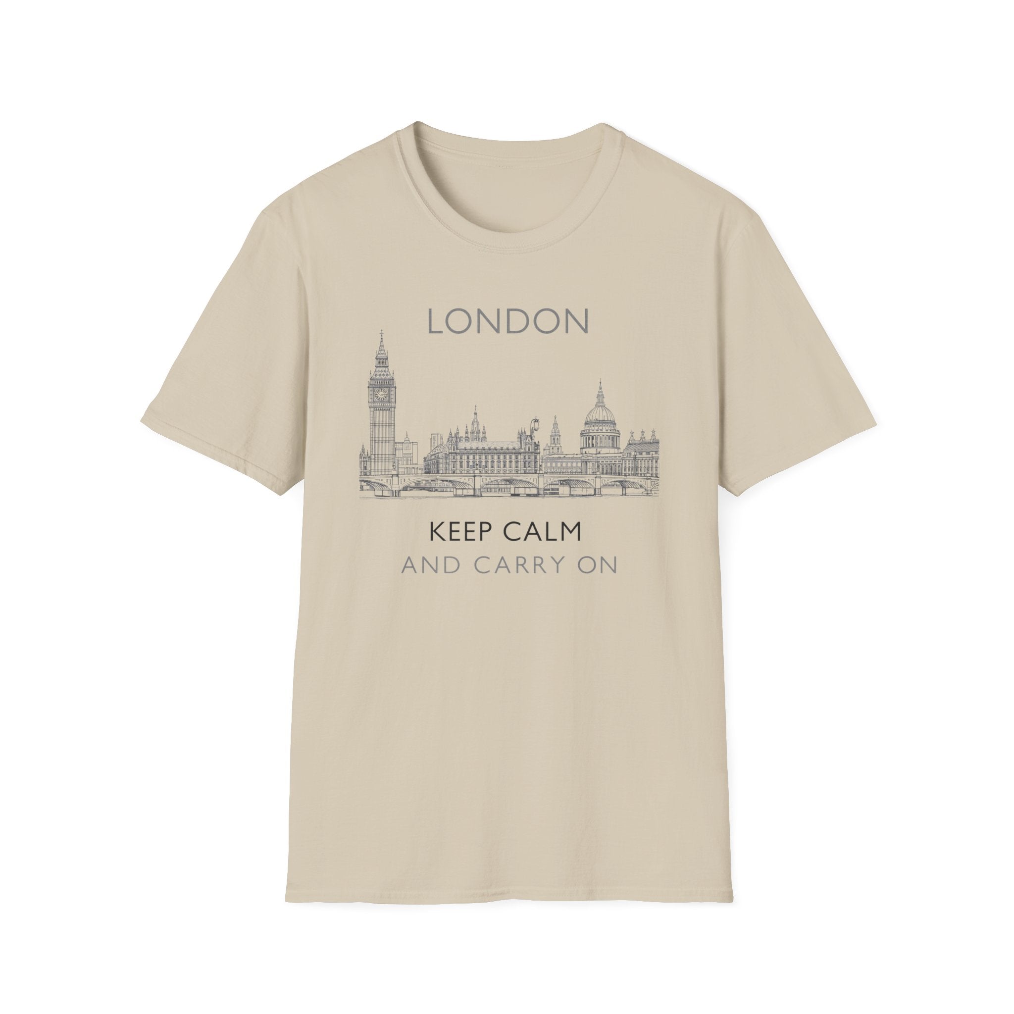 London skyline Keep Calm and Carry On T-Shirt | UK travel souvenir