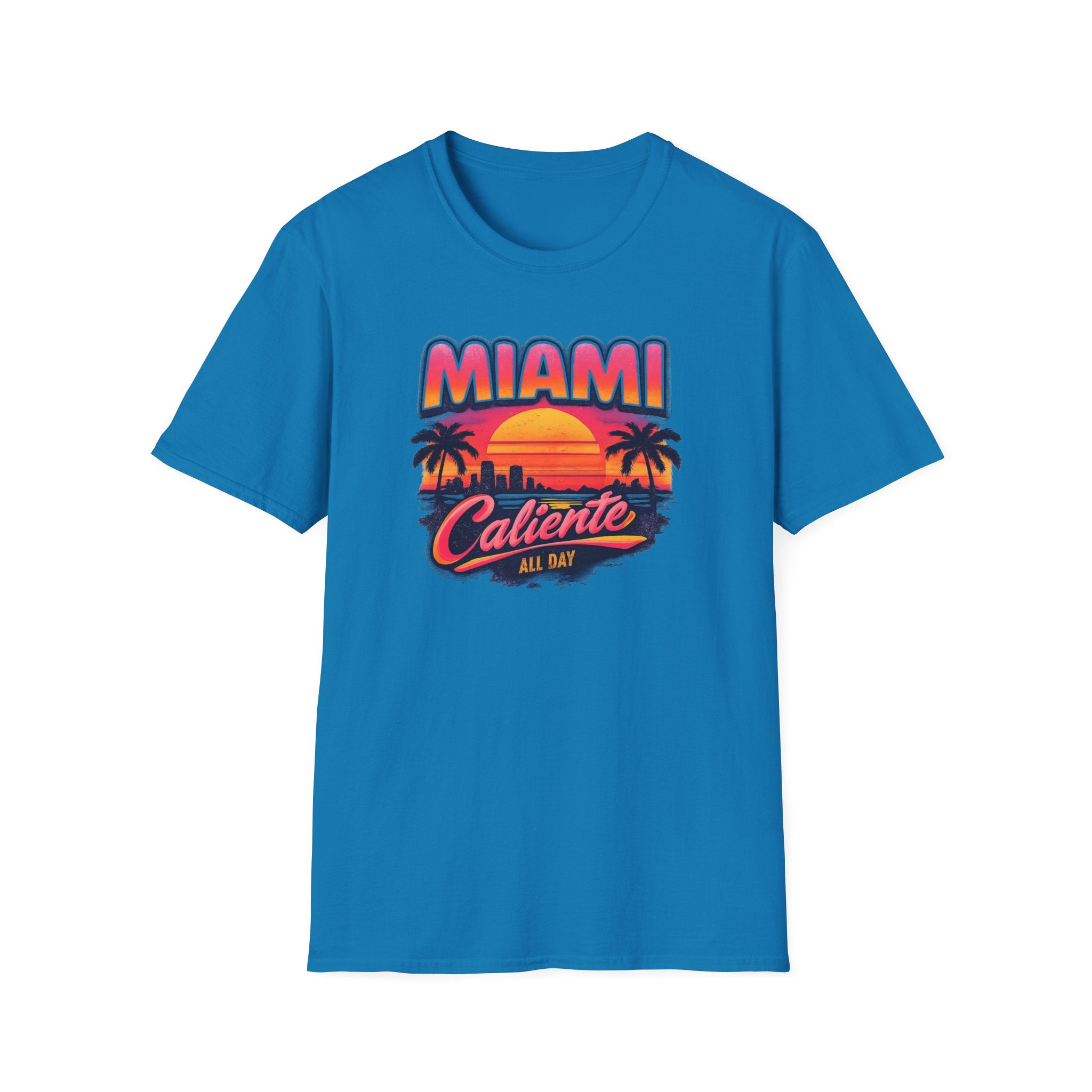 Miami Caliente Sunset T-Shirt — Vintage Palm Beach Vacation Tee
