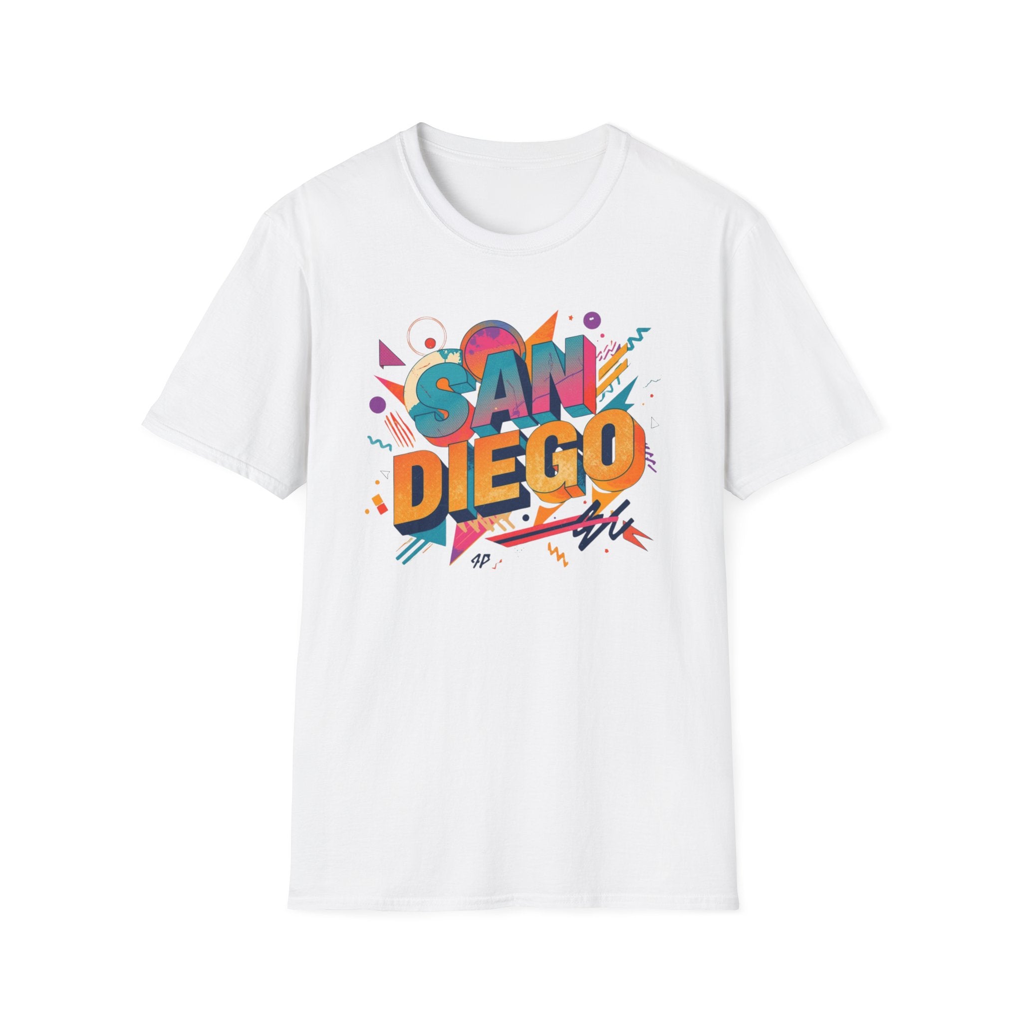 San Diego Retro Graphic T‑Shirt — Colorful 80s Style City Tee