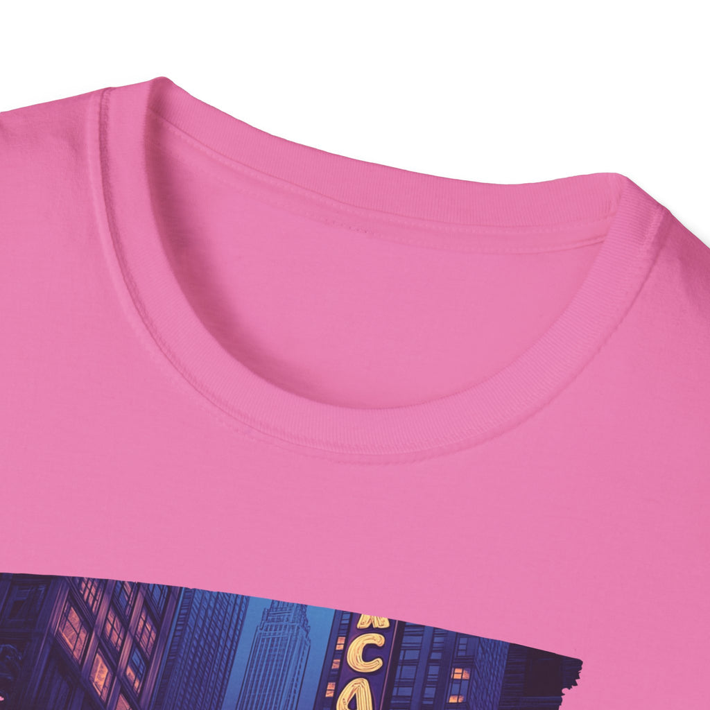 Chicago Neon Sign Brushstroke T-Shirt | City Skyline Typography