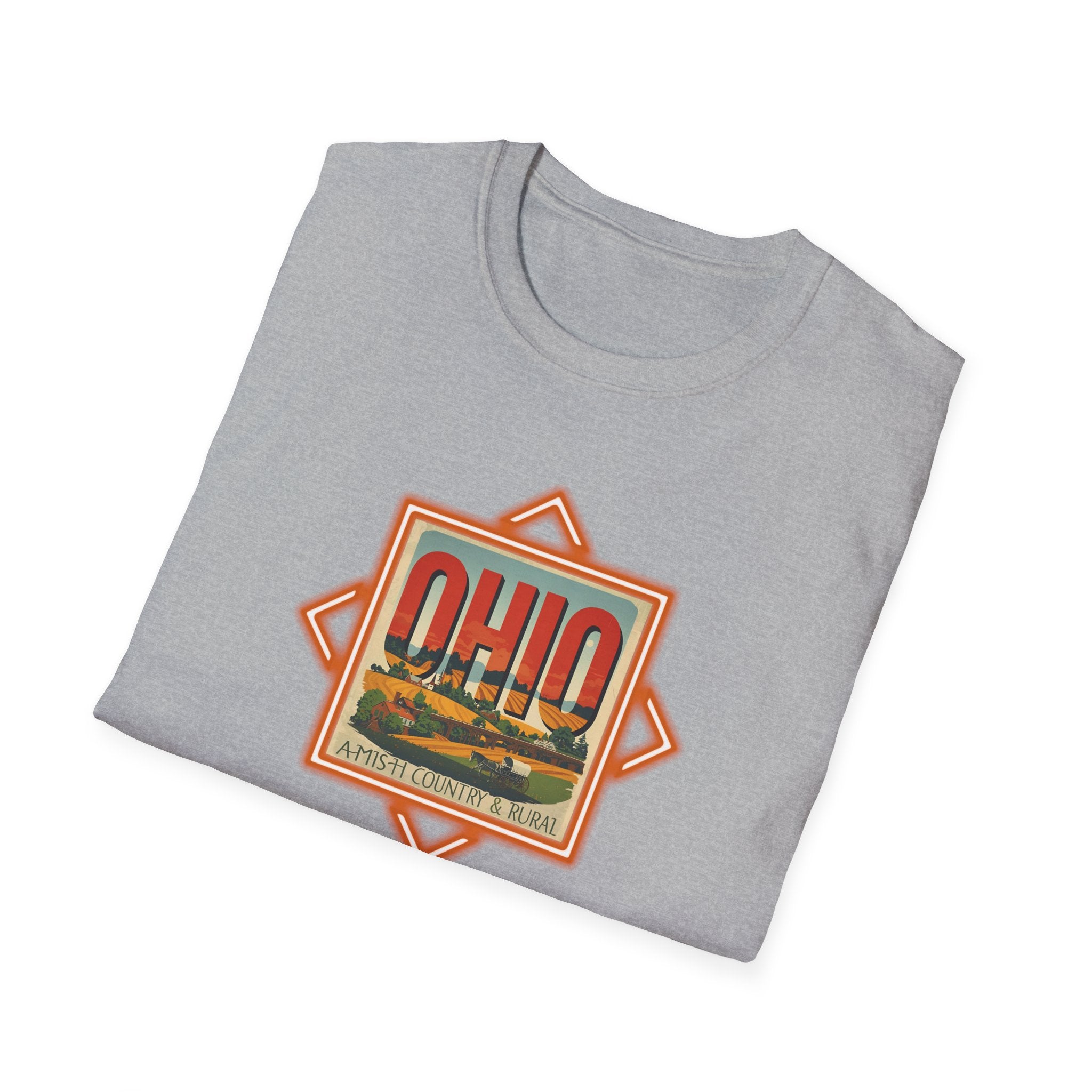Ohio Vintage Travel Badge T-Shirt | Scenic State Skyline Tee