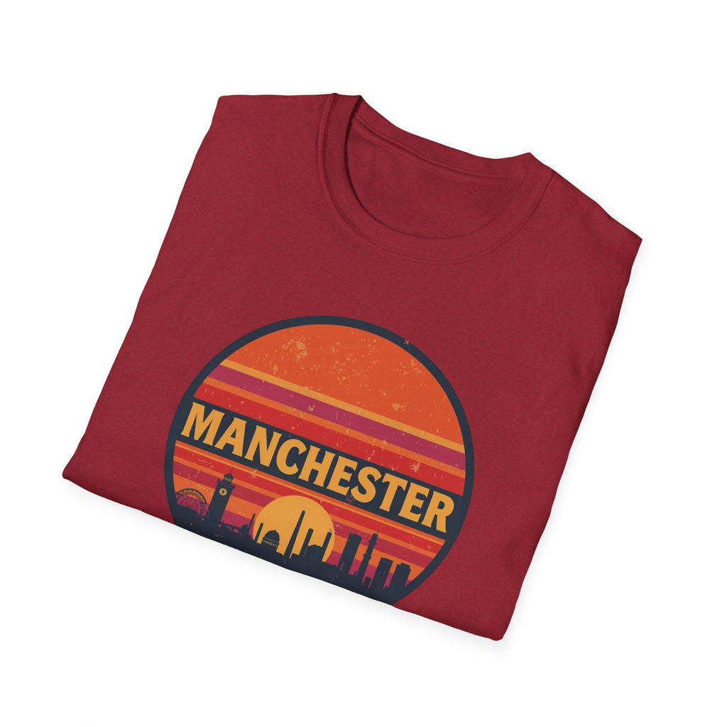 Manchester Sunset T-Shirt — Retro City Skyline Tee