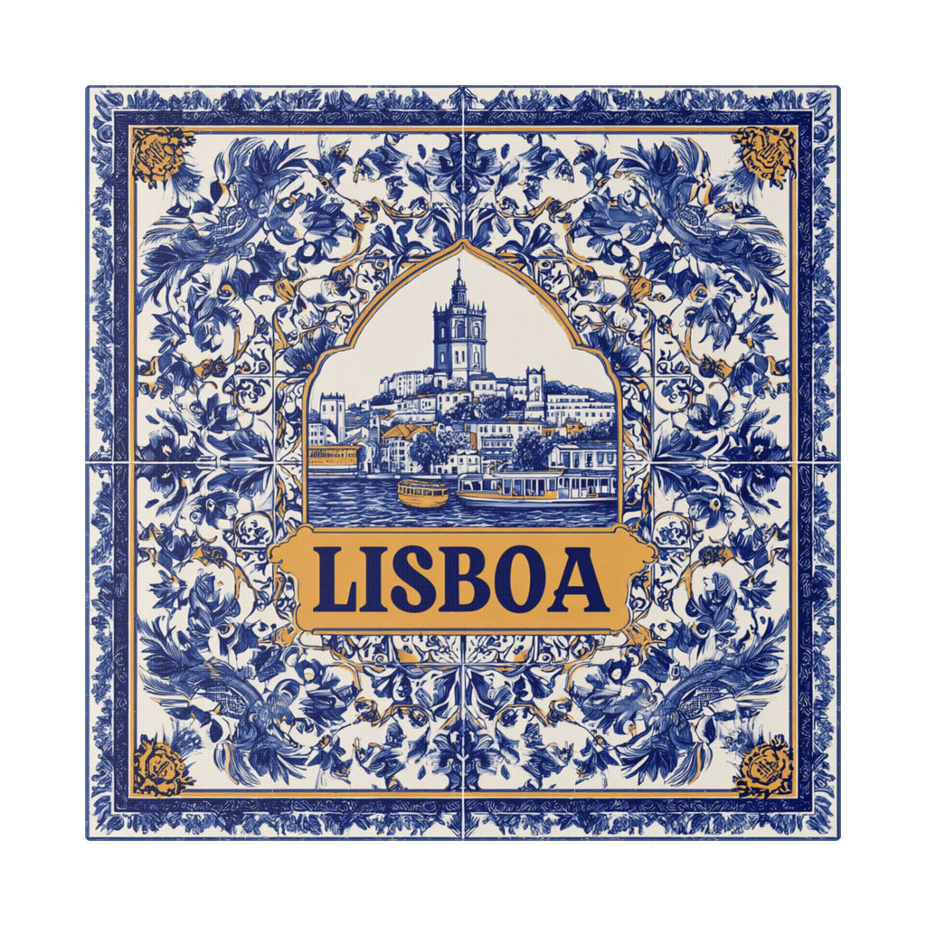 Lisboa Decorative Canvas — Portuguese Azulejo Wall Art