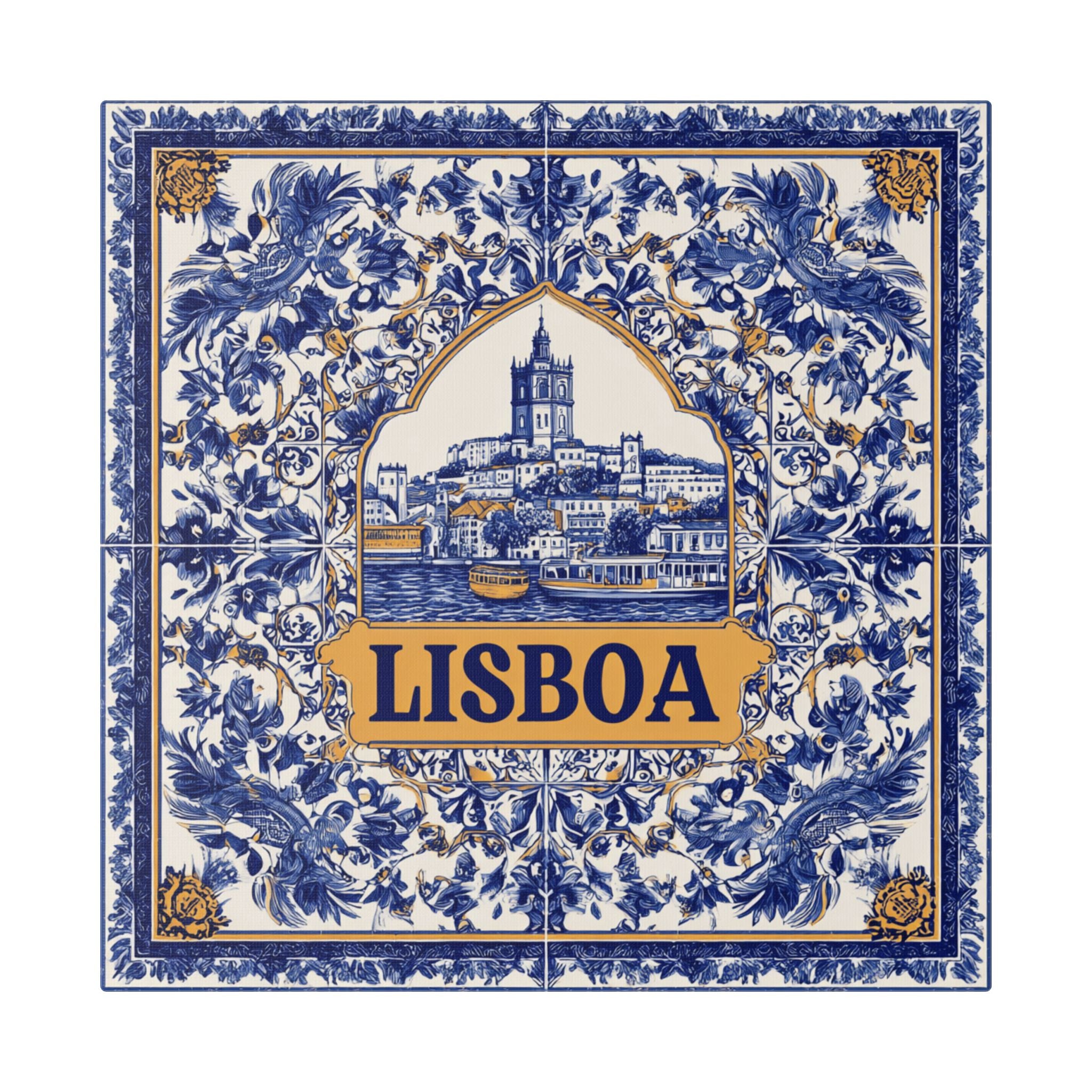 Lisboa Decorative Canvas — Portuguese Azulejo Wall Art