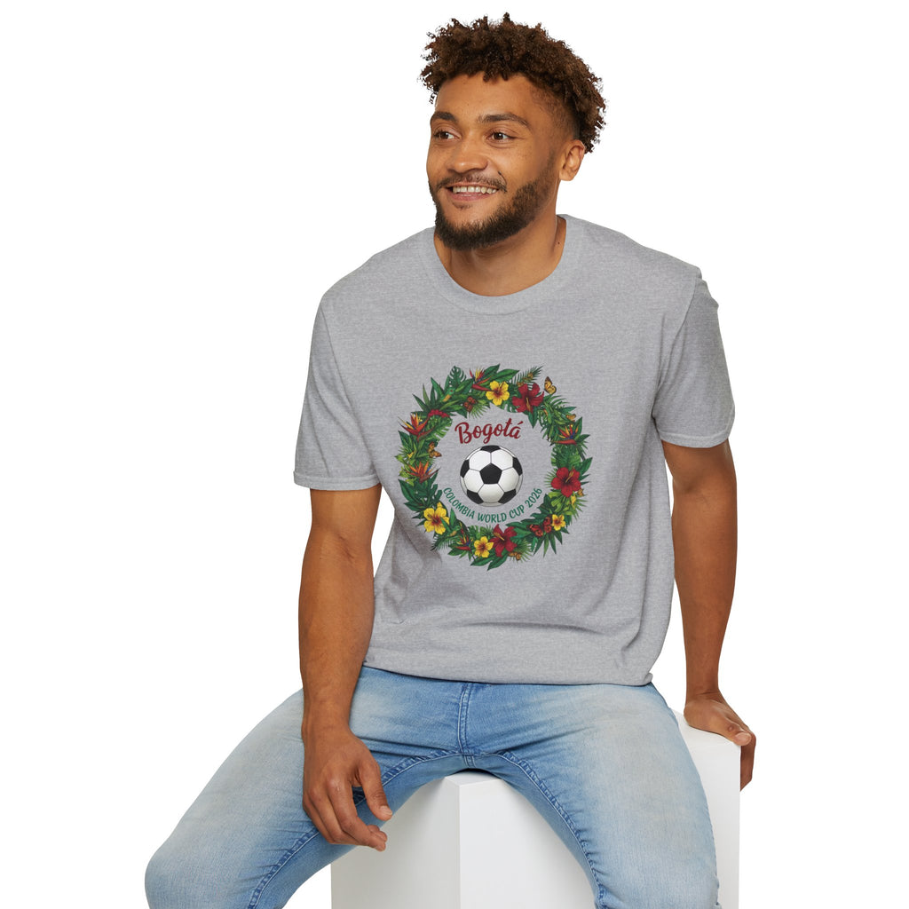 Bogotá Soccer Wreath T-Shirt — World Cup Football Holiday Tee