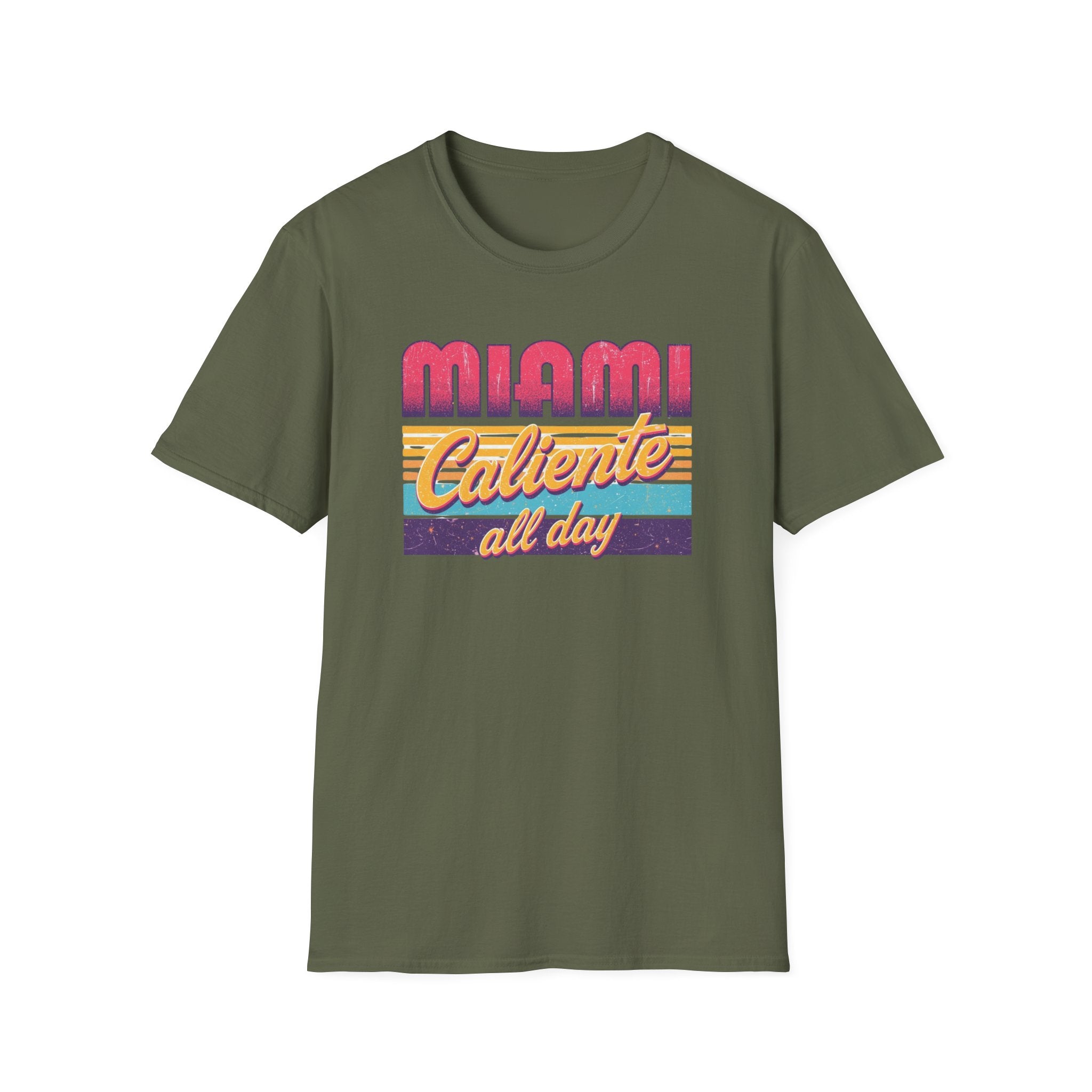 Miami Caliente All Day T-Shirt — Retro Sunset Vacation Tee