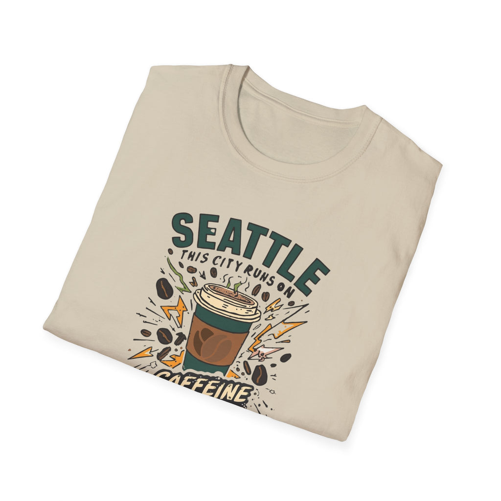 Seattle Caffeine Chaos T-Shirt – This City Runs on Coffee Graphic Tee