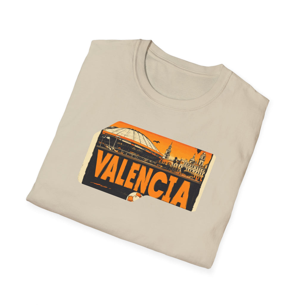 Valencia postcard skyline T-Shirt | Retro cityscape, orange sunset