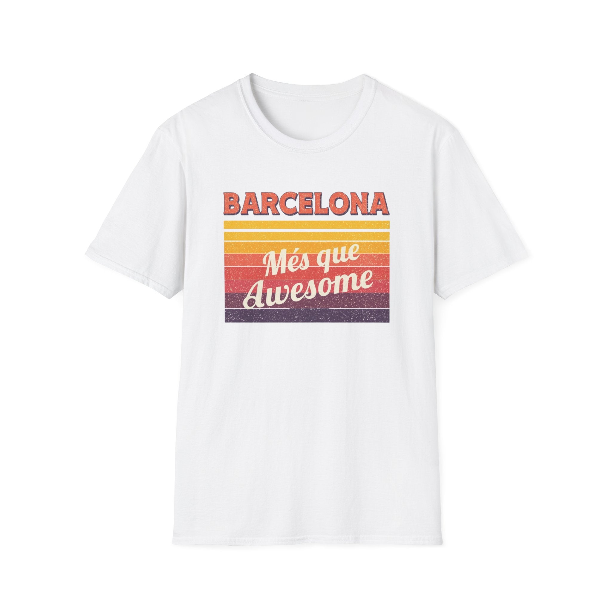 Barcelona "Més que Awesome" Retro Stripe T-Shirt