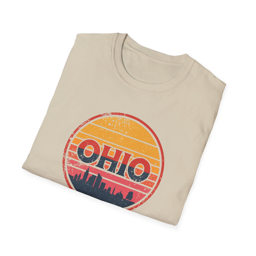 Ohio Retro Sunset T-Shirt — Vintage State Skyline Tee