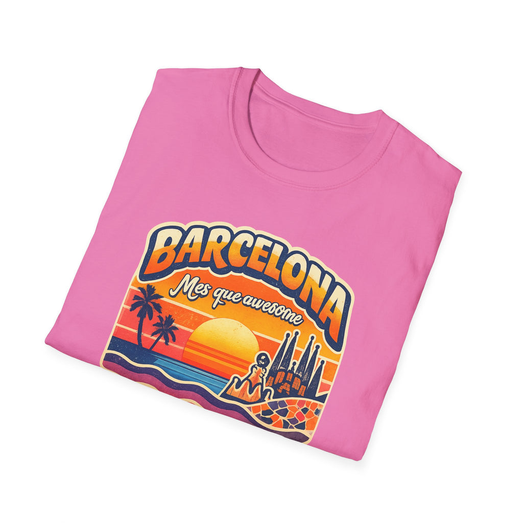 Barcelona Sunset Graphic T-Shirt — "Barcelona Más que un sueño" Vintage Beach Tee