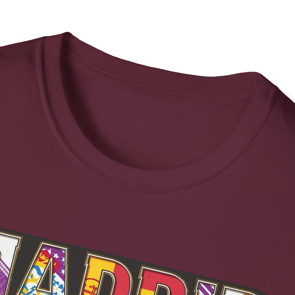 Madrid Colorful Lettering T-Shirt | City Typography Travel Shirt