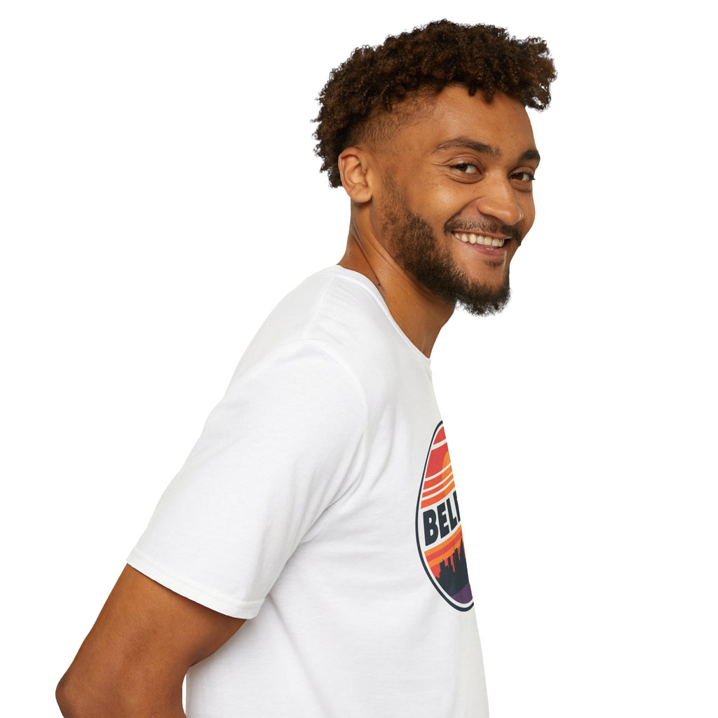 Belfast Sunset T-Shirt — Retro Skyline Graphic Tee