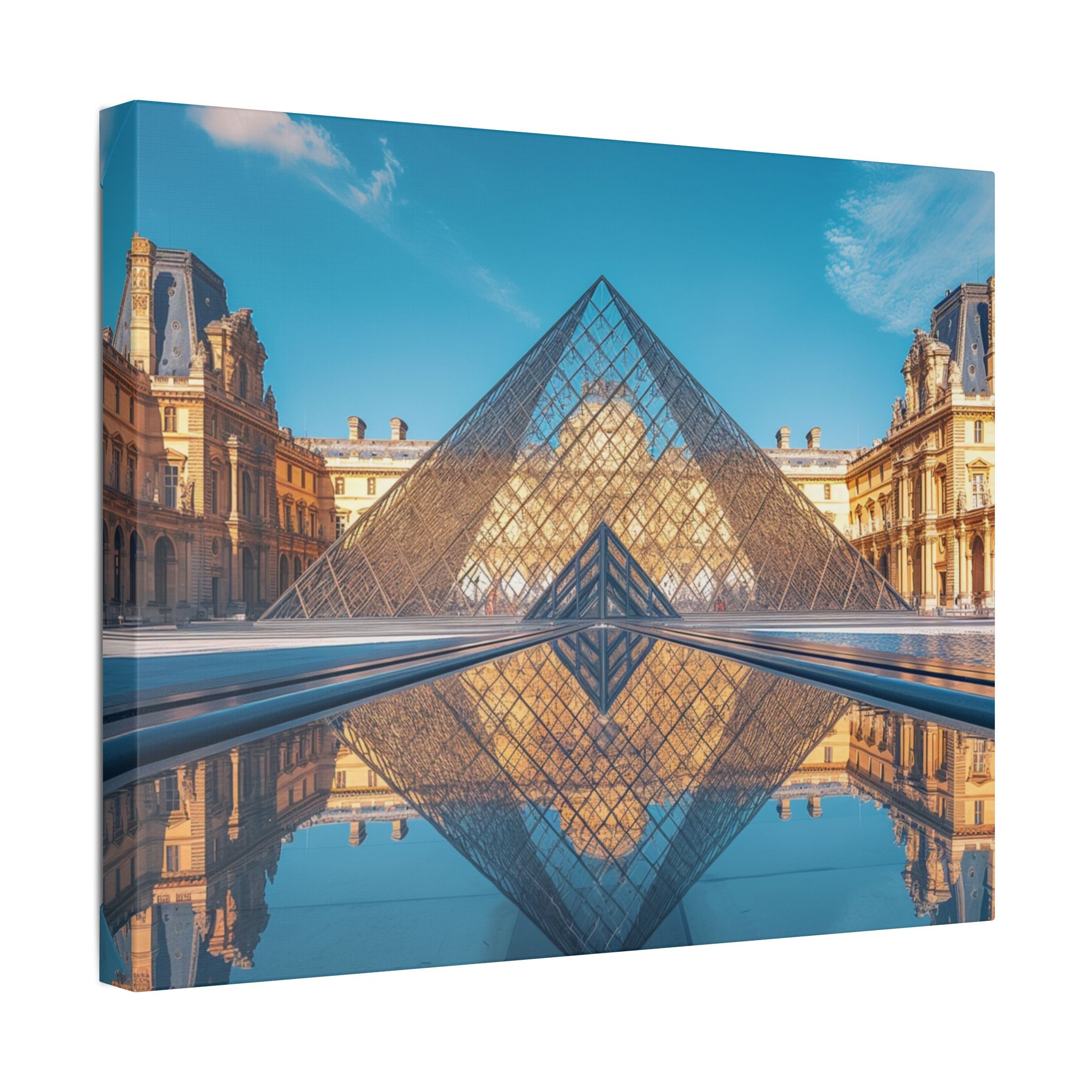 Louvre Glass Pyramid Canvas Print — Paris Travel Wall Art
