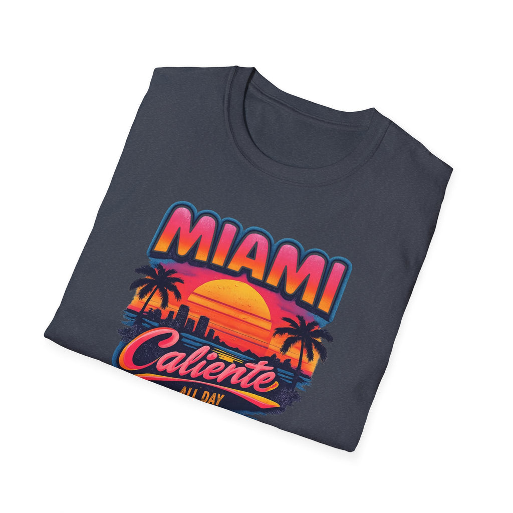 Miami Caliente Sunset T-Shirt — Vintage Palm Beach Vacation Tee