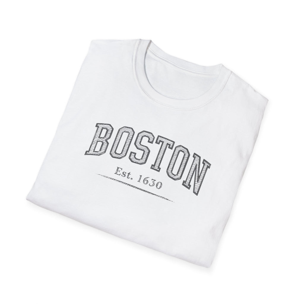 Boston Established 1630 T-Shirt — Vintage Collegiate City Tee