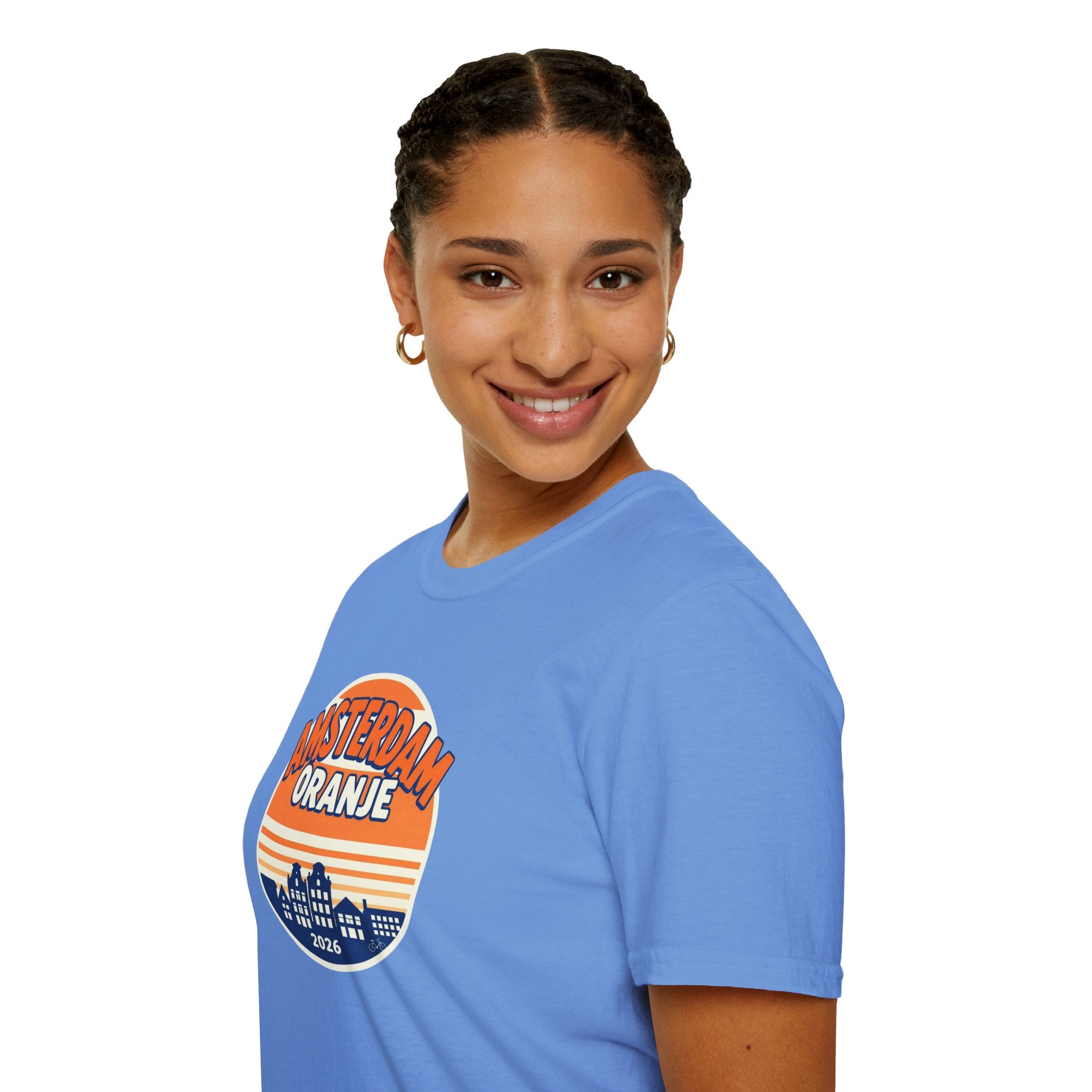 Amsterdam Oranje Vintage Skyline T-Shirt — 2026 Dutch Pride Tee