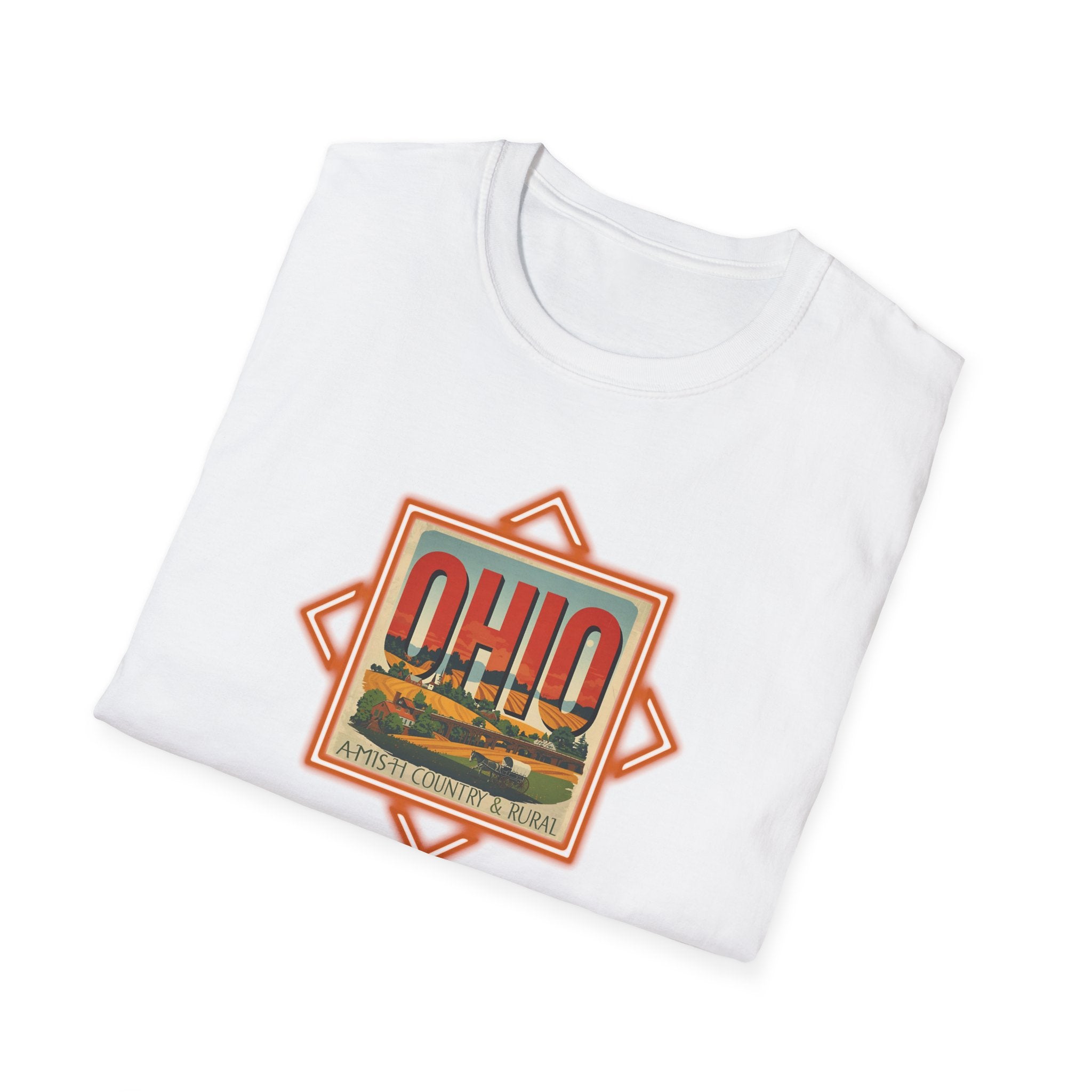 Ohio Vintage Travel Badge T-Shirt | Scenic State Skyline Tee