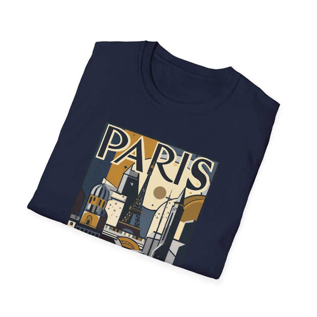 Paris Travel Poster T-Shirt — Retro Art Deco Cityscape Tee