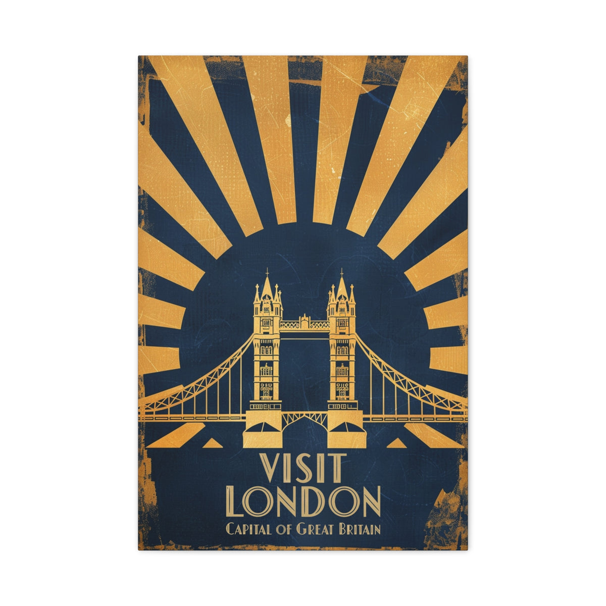 Canvas Wall Art — Vintage 'Visit London' Travel Poster