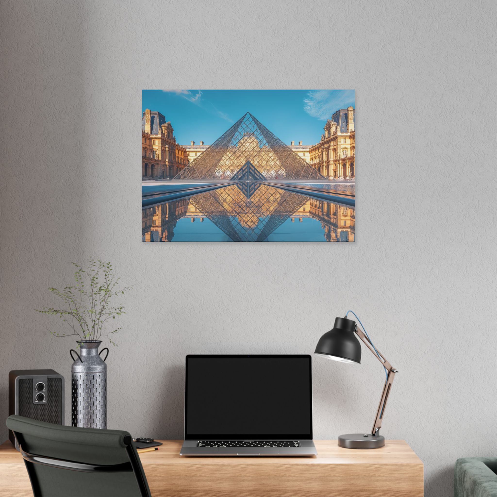 Louvre Glass Pyramid Canvas Print — Paris Travel Wall Art