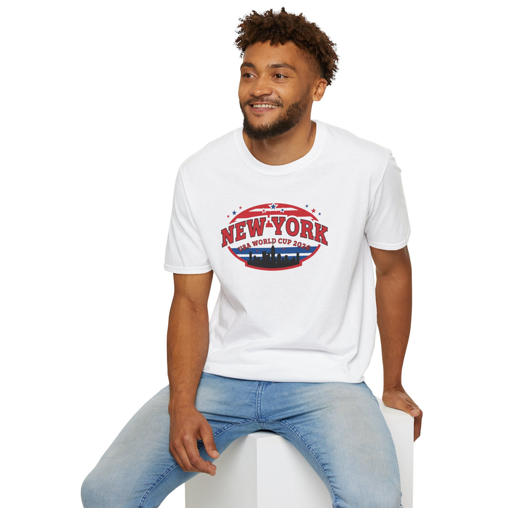 New York World Cup 2026 T-Shirt — Vintage Skyline Soccer Tee