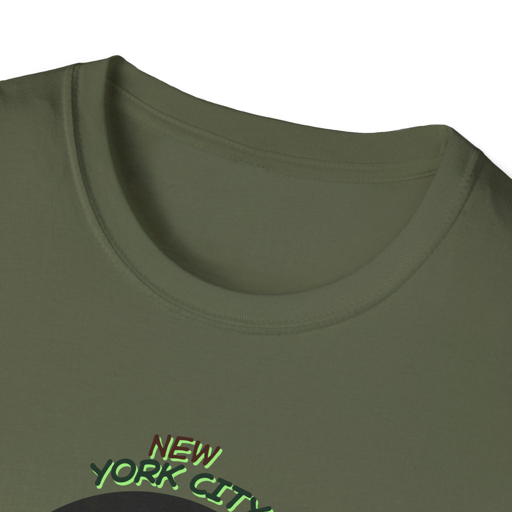 New York City Concrete Jungle T-Shirt | Skyline Silhouette, Green Badge