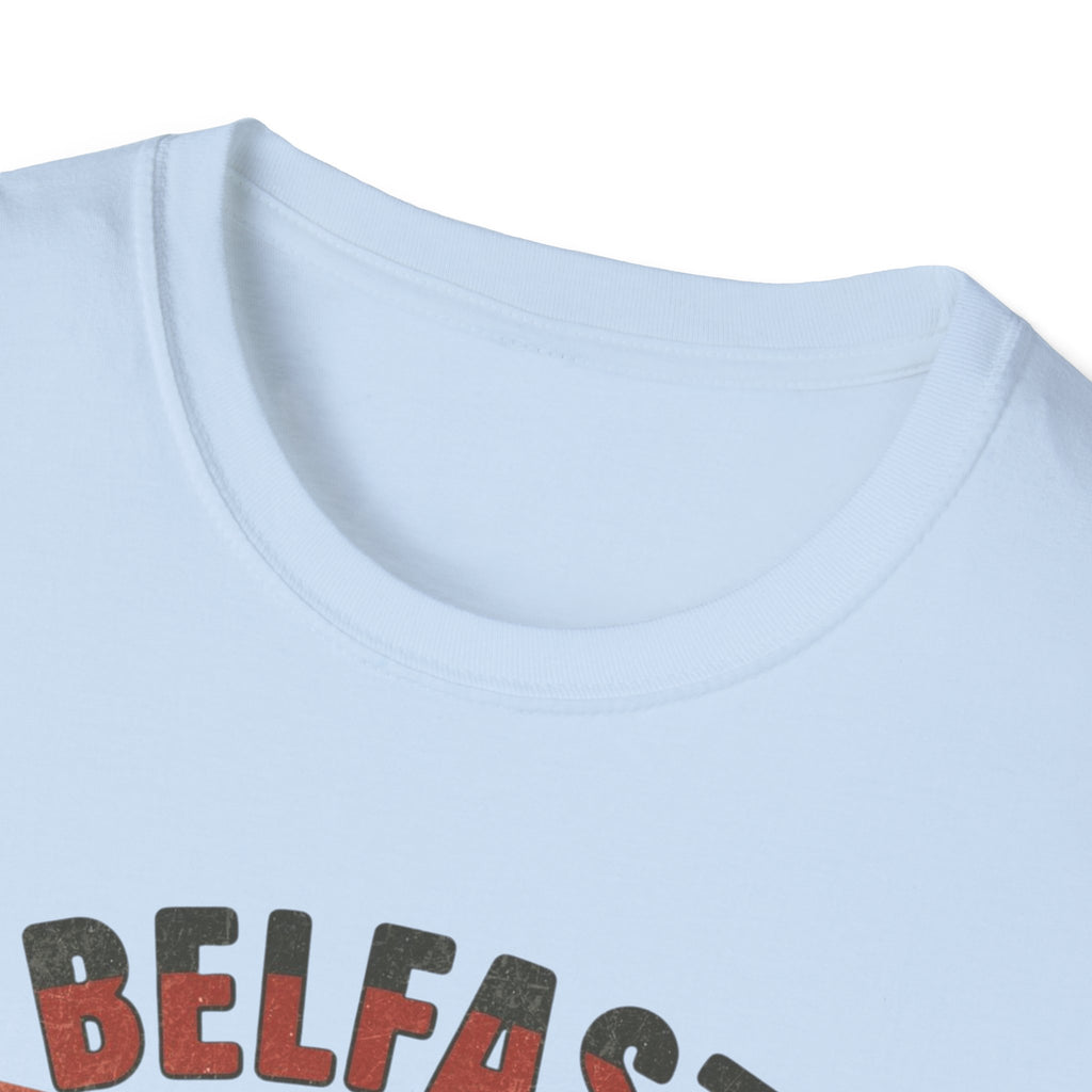 Belfast 'Completely Banjaxed' Retro Stripe T-Shirt — Vintage Irish Humor Tee