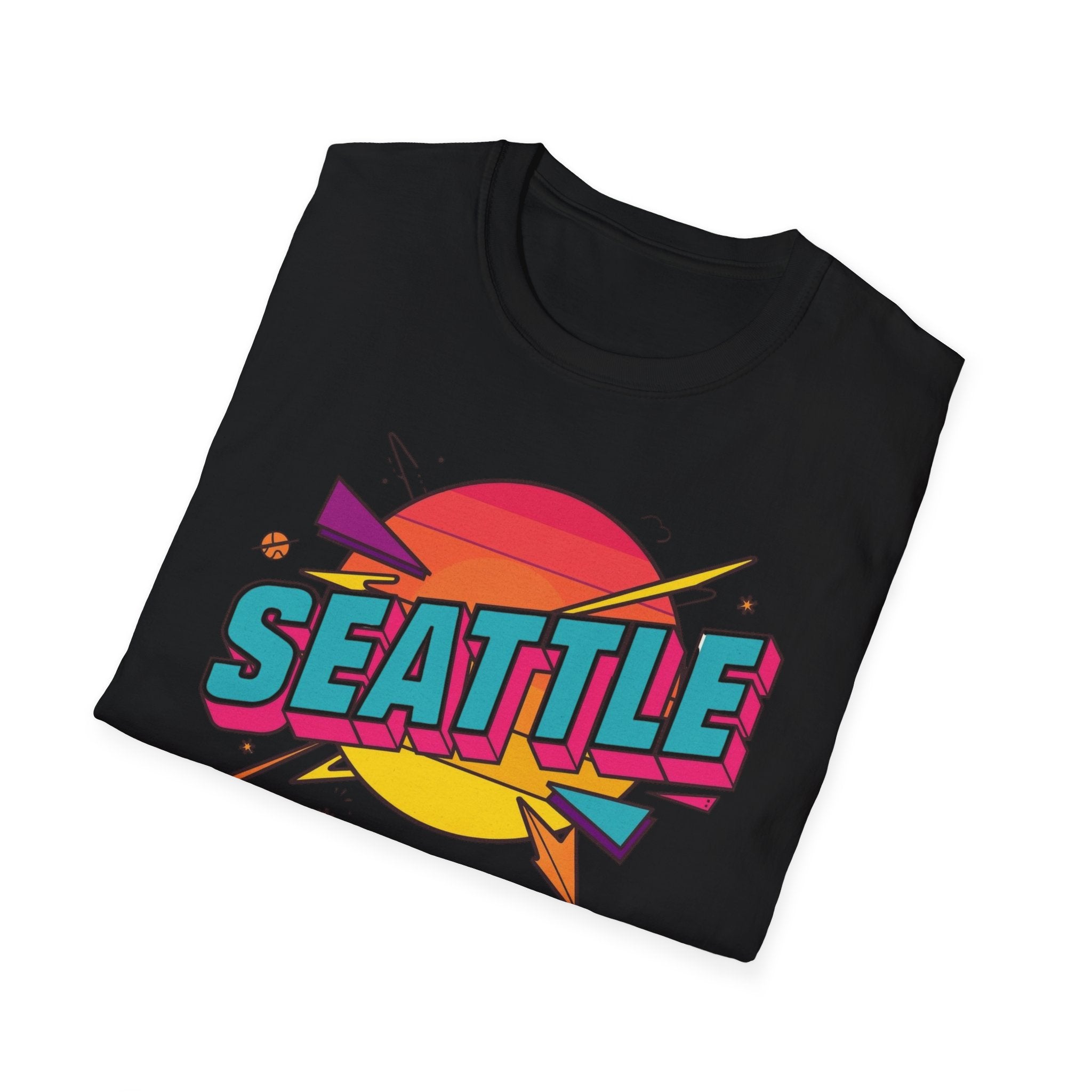 Seattle Retro Sunset T-Shirt — Vintage 80s City Graphic Tee
