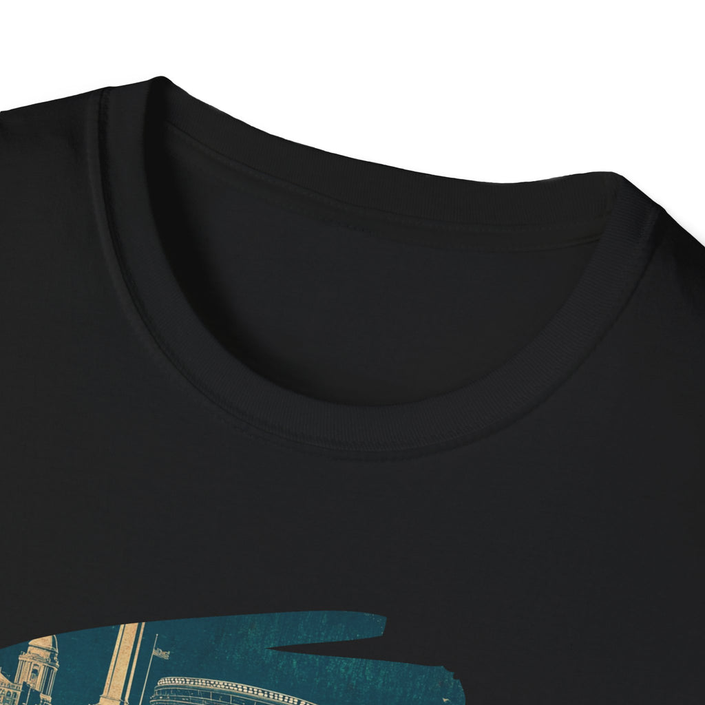 Boston Retro Brushstroke T-Shirt | City Skyline, Vintage Text
