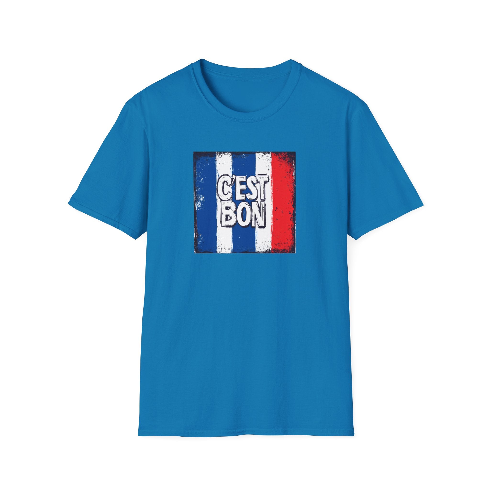 Cest Bon T-Shirt | French Flag Graphic, Vintage Tricolor Design